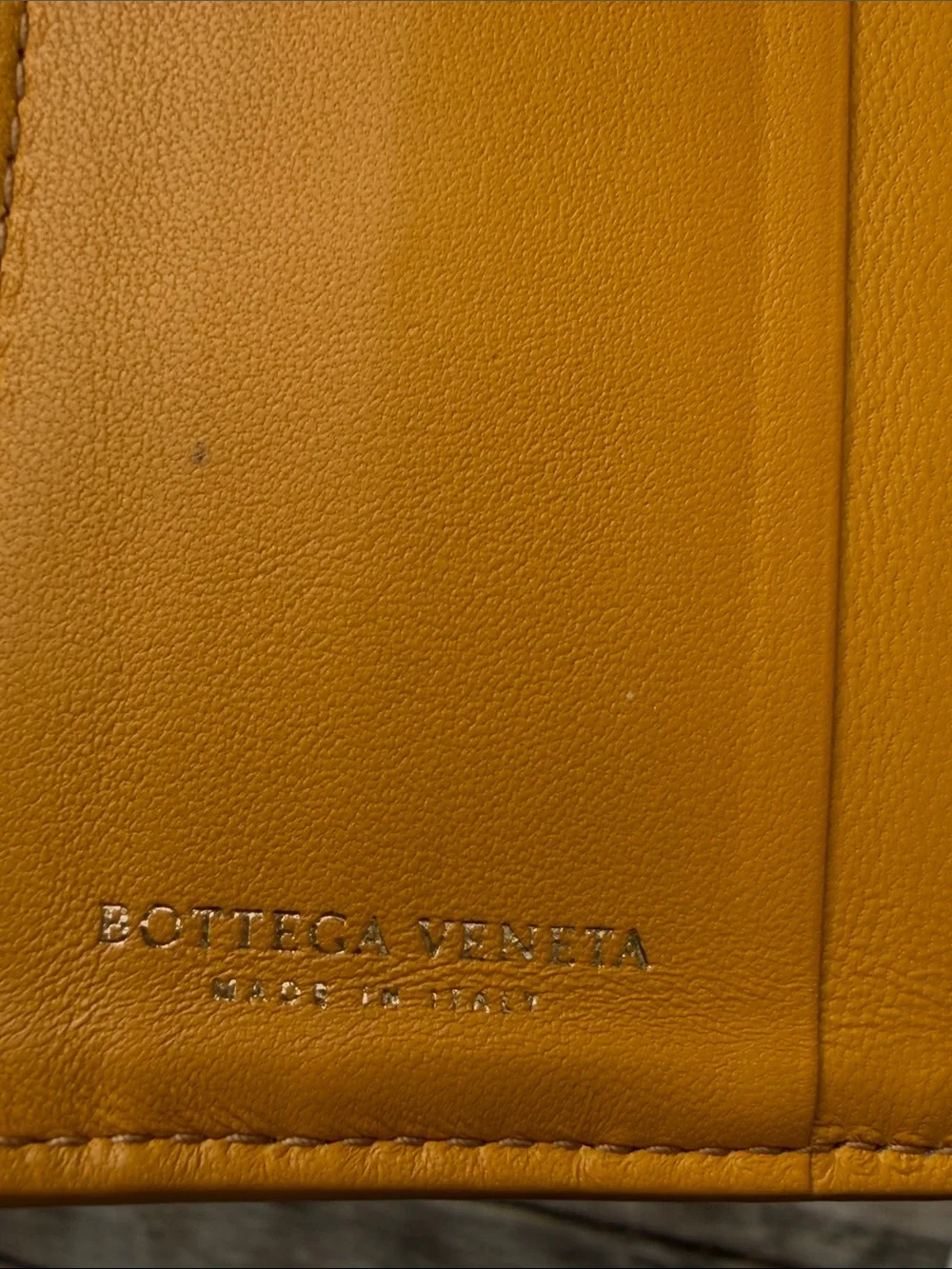 Bottega Veneta Woven Leather Snap Wallet in Mustard GUC